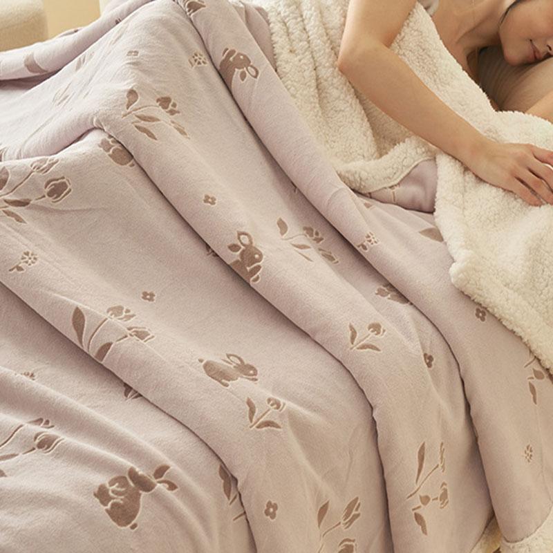 European 3D Carved Milk Velvet Winter Blanket Thickened Lamb Wool Blanket for Living Room Sofa Soft Warm Nap Quilt for Office
