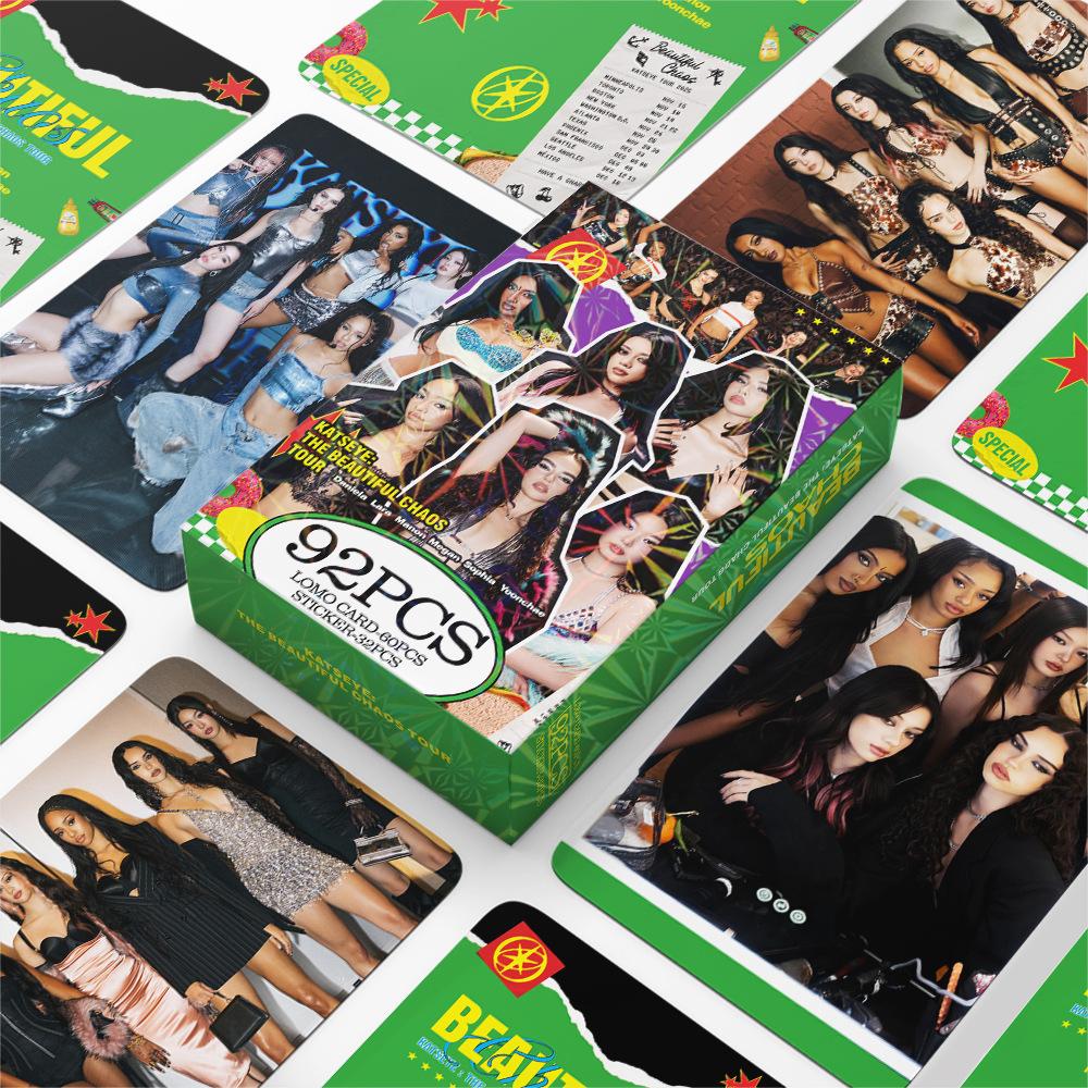 92Pcs/Set KATSEYE Idol Girls Latest Album MOD MAD Lomo Cards HD Pocards MANON MEGAN LARA DANIELA YOONCHAE Stickers Fans Present S