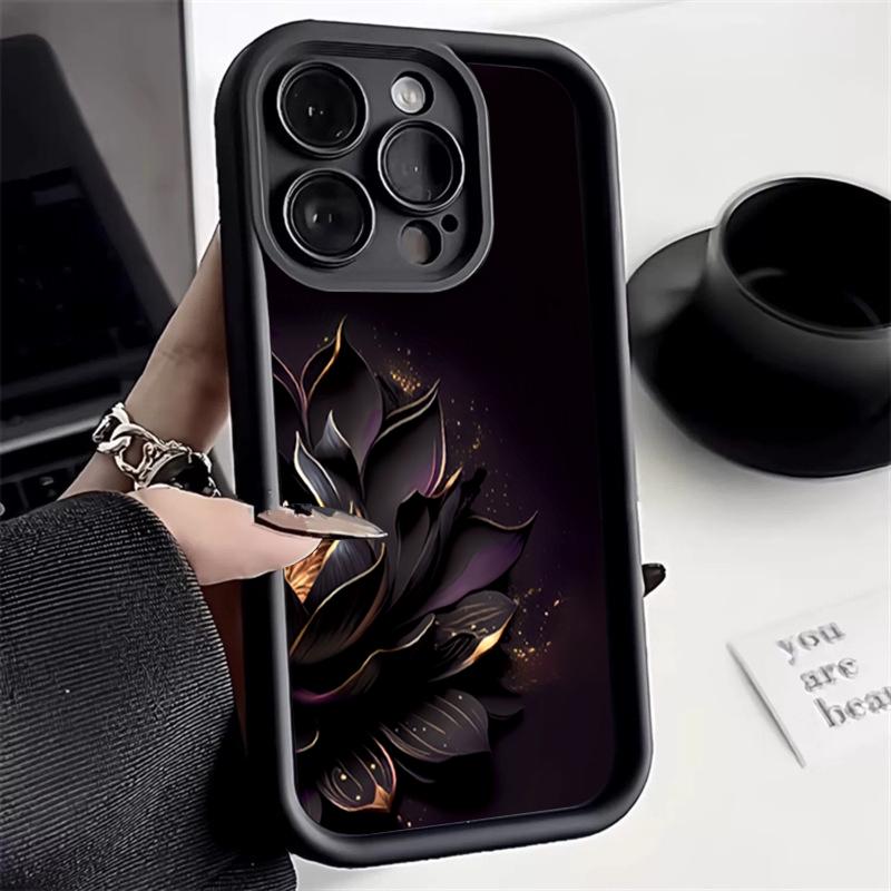 Luxury Lotus Flower Silicone Phone Case For Xiaomi Redmi Note 14 13 12 11 Pro Plus 4G 5G 12S 11S Redmi 13C 14C Shockproof Cover