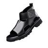 Summer Men's High-Top Leather Sandals - Trendy, Breathable, Plus Size