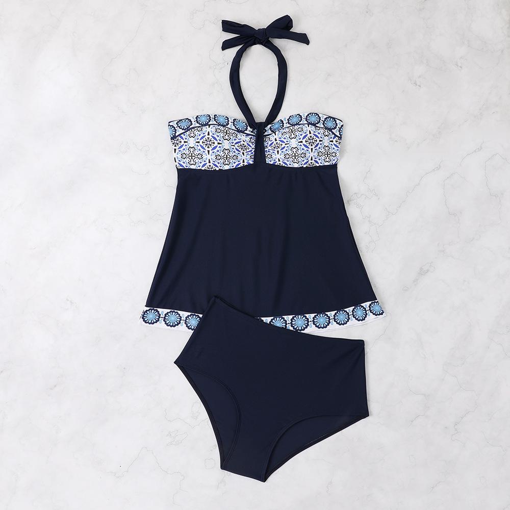 

Women s Bathing Suit Two Pieces Halter Striped Print Tankini Set Summer Sexy Beach Wear High Waisted Swimwear Women Swimsuit XXL S