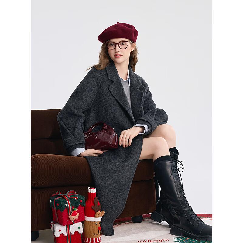 Betu Women's 100% Wool Lapel Winter Overcoat