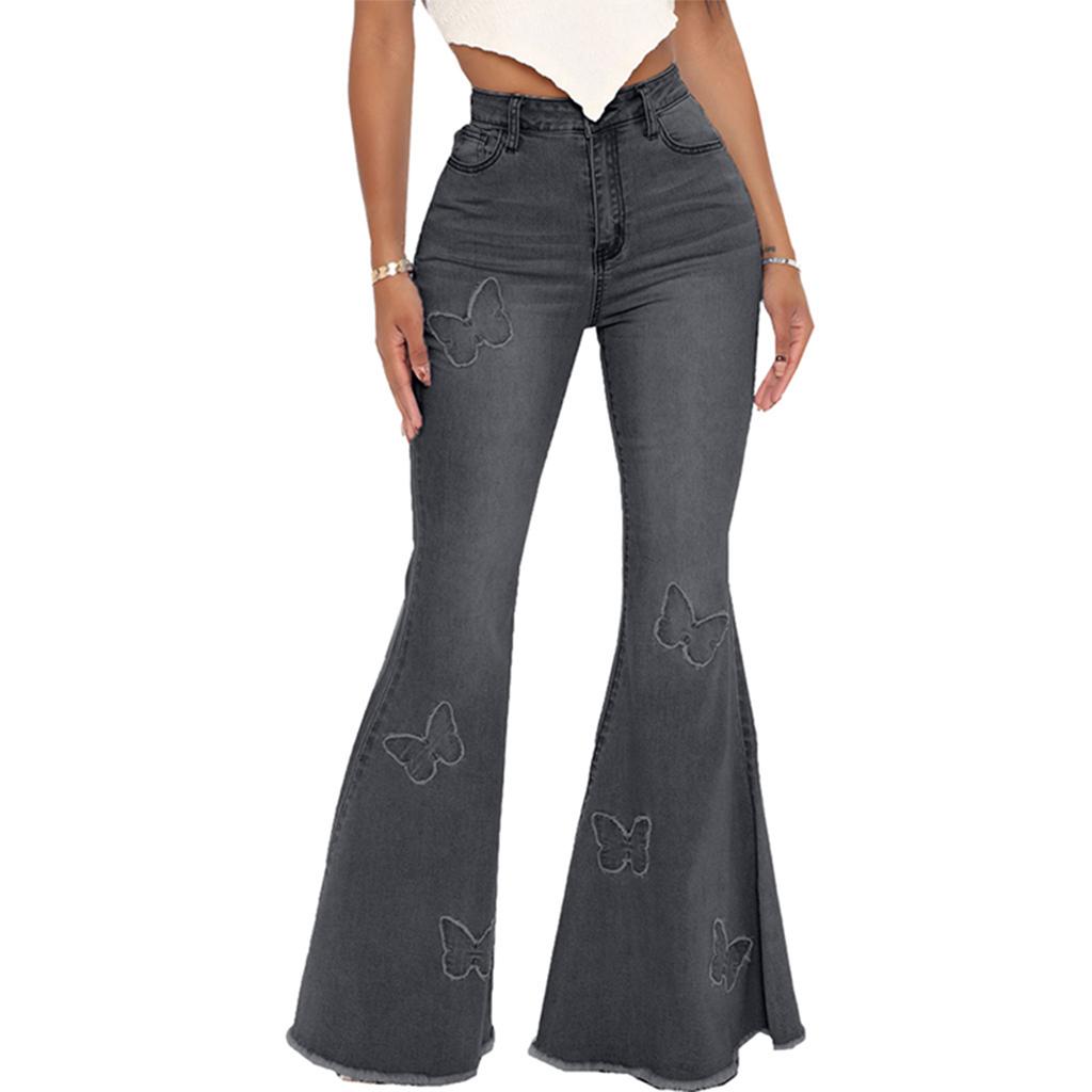 Women's High Waist Washed Women's Jeans Fashionable Versatile Straight Leg Pants