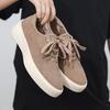 Men's Suede Platform Casual Shoes Lace-up Lightweight Soft Sole Walking Shoes