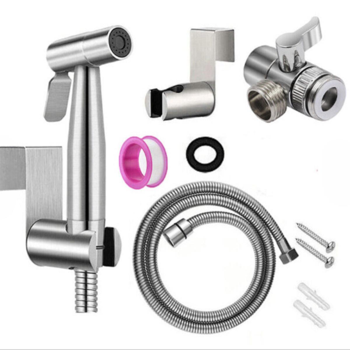 

1 шт. Распылитель для биде, смесителя для туалета, с разделителем для смесителя, шлангом 150 см и подключением, пистолет-распылитель для раковины в ванной комнате, ручной пистолет-распылитель для туалета