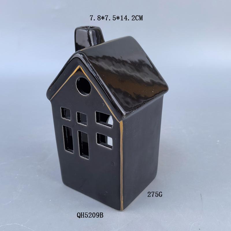 Ceramic house ornaments, Christmas ceramic candlestick house, creative white porcelain house, Christmas gift ceramic ornaments