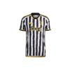 adidas Juventus 23/24 Home Jersey Letter Print Striped Patchwork Sports Short Sleeve For Men Black HR8248