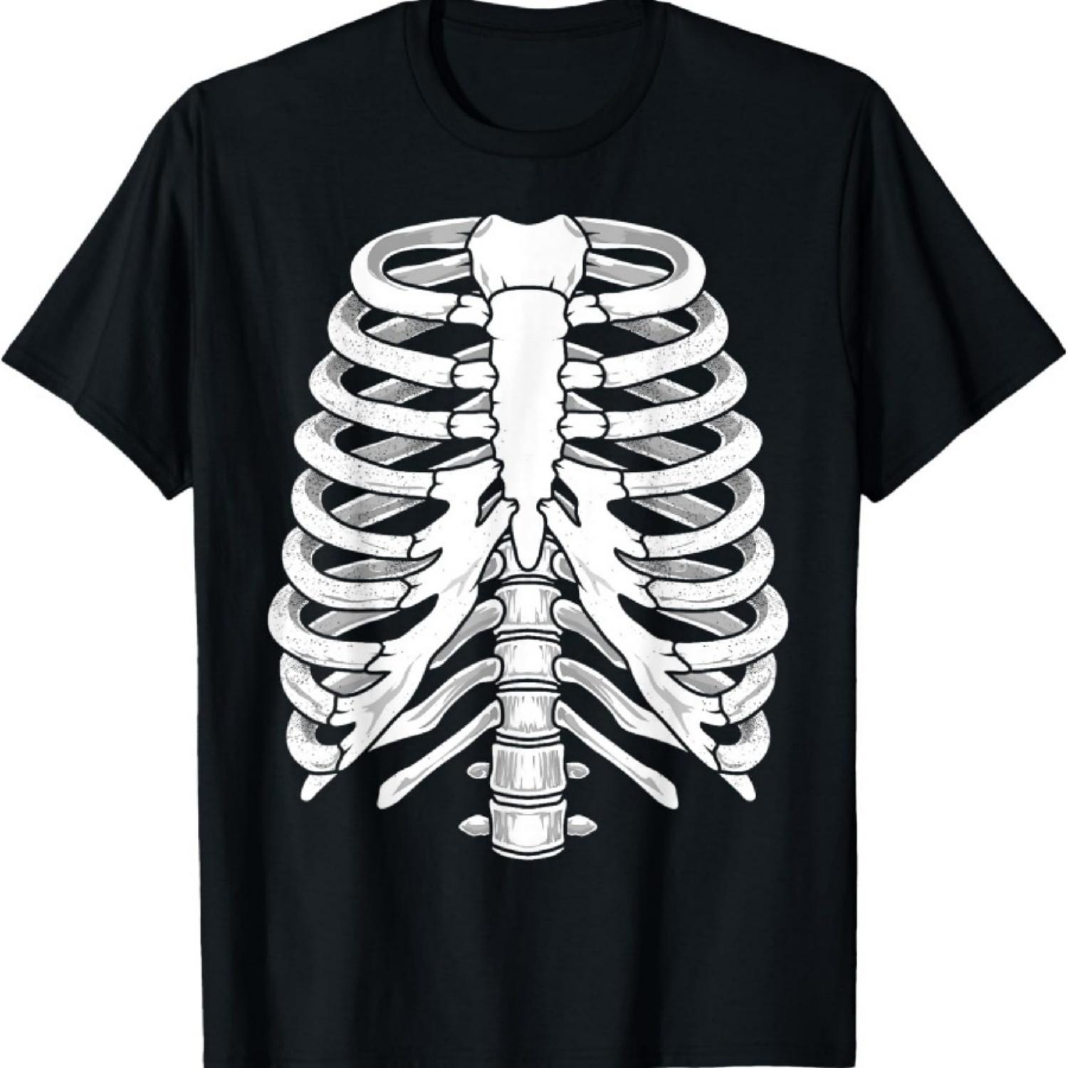 

Rib Cage, Vertebra & Skeleton Spine Goth Punk Halloween T-Shirt XXXXXL чёрный