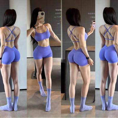 Soutien-gorge de Yoga sans couture à séchage rapide pour femmes - Haut de sport respirant à dos croisé
