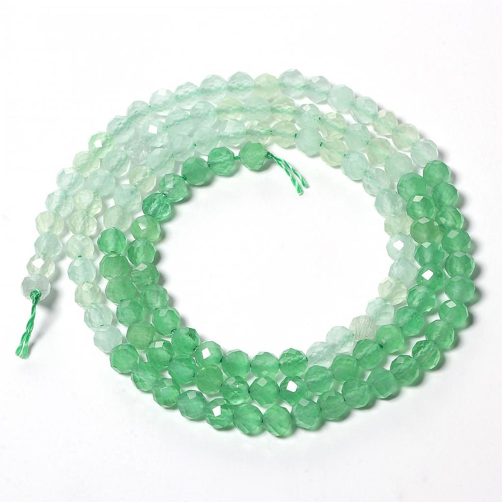 Perles rondes en pierre de cristal œil de chat, 1 brin de 2mm 3mm, dégradé à facettes, pour la fabrication de bijoux, artisanat fait à la main(Taille:2 mm environ 190 pièces 3 mm environ 124 pièces)