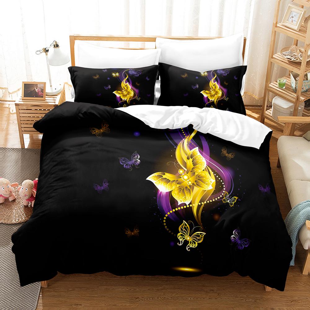 3D Butterflies Bedding Sets Duvet Cover Set With Pillowcase Twin Full Queen King Bedclothes Bed Linen