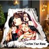 Custom Name Kpop Aesthetic Collage Blanket Ideal Bedding Blanket Perfect for Travel, Camping, Living Rooms, Offices, Sofas, Fan Christmas Gift