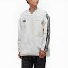 Y-3 FW22 Small Logo V-Neck Striped Long Sleeve T-Shirt Men Tops White HS9876