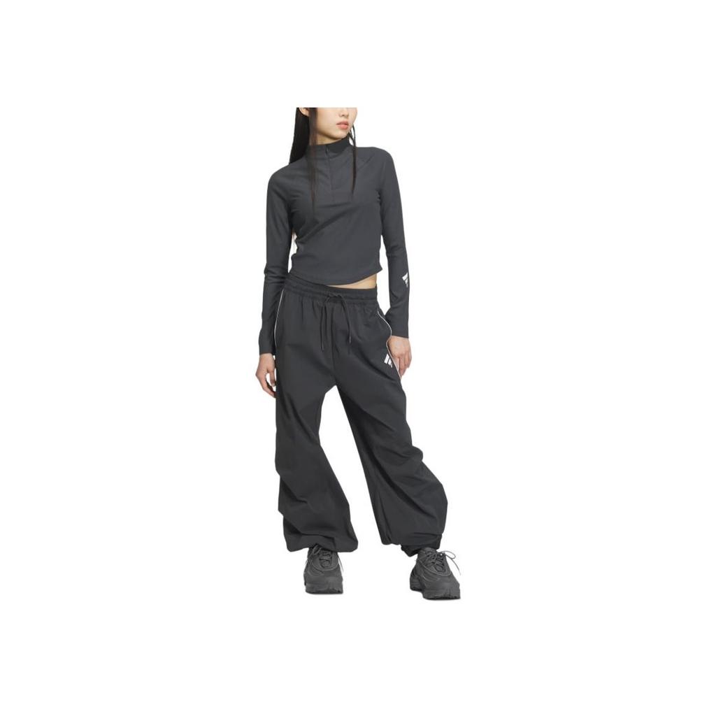 adidas Climacool Future Gestreiftes Schnelltrocknendes Kühles Sportliches Casual Langarm Raglan T-Shirt Damen Tops Carbon-Schwarz Leuchtend-Weiß JM4278