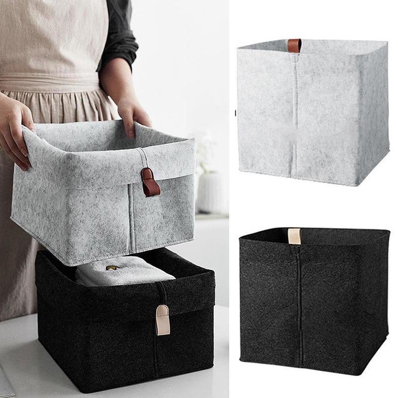 Container Foldable Box Felt Storage Basket Sundries Container Clothes Organizer