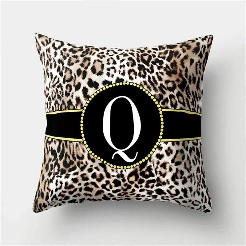 45x45cm Kissenbezug mit Leopardenmuster und 26 Buchstaben, bequemer Kissenbezug für Sofa, Stuhl, Bett, sexy Party, Hoteldekor, Wohnkultur, Kissenbezug