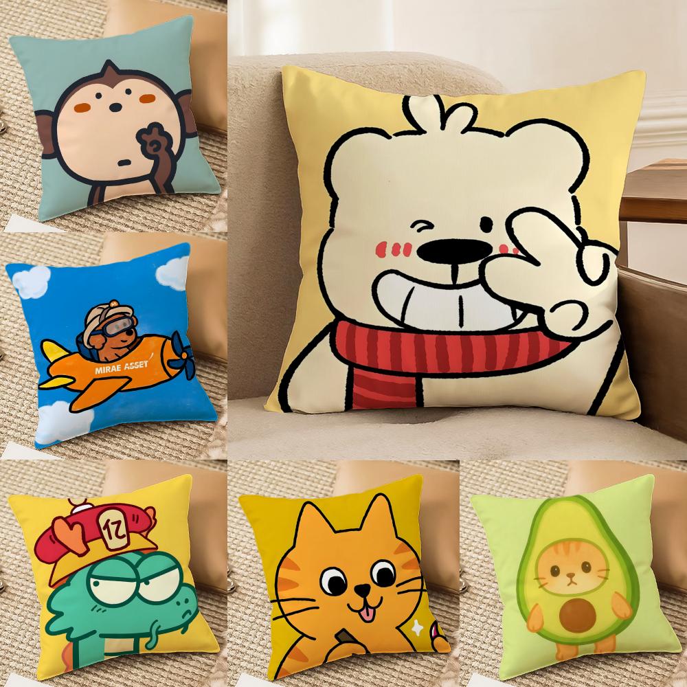 Funny And Quirky Party Animals Pillow Case Double-Sided Plush Sofa Cushion Covers Organic Breathable Invisible Zipper