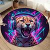 Animals Love Music Round Area Rug,Carpet Rug for Living Room Bedroom Sofa Playroom Decor,Non-slip Floor Mat
