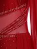 Womens One Shoulder Latin Dance Dress Single Sleeve Sparkle Rhinestone Performance Costume