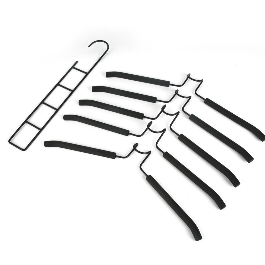 

Металлические вешалки, экономящие место, 5-в-1 многослойные сверхпрочные вешалки для пальто и свитеров, Подходят для общежития и гардероба, стойки для хранения одежды чёрный