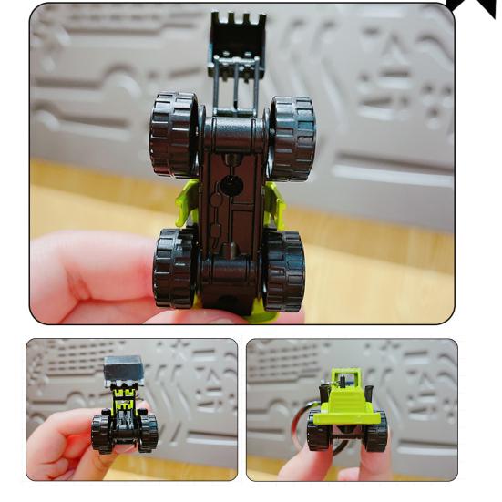 Mini Engineering Cars Charm Keychain Pull Back Cartoon Toy Car Keychain Pendant Anti-Detachable Hook Decompression Tool