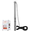 Bomba Sumergible para Pozos Profundos 1500W de Potencia 9.8 m³/h Caudal Máximo 108m Altura Máxima Bomba de Agua de Acero Inoxidable IP68 Impermeable con Caja de Control Externa para