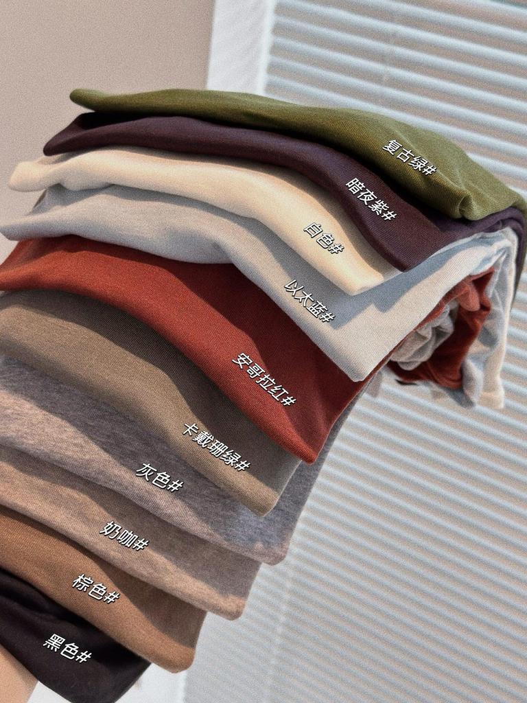High-Quality Women's Lyocell Tencel Wool Long-Sleeve Base Layer Top, Wearable as Outerwear, with Round Neck.