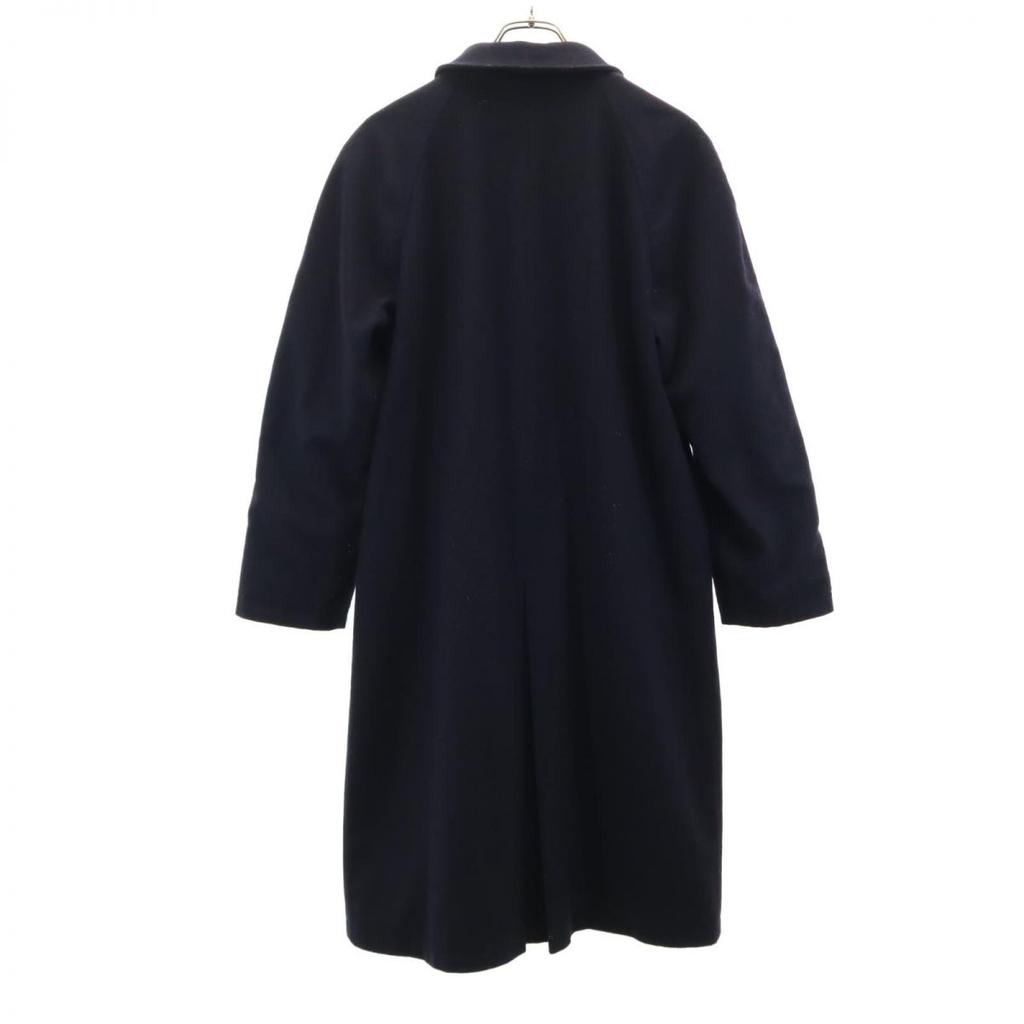 Amadeus 90s Old Reversible Wool Blend Stainless Collar Coat Navy X Khaki Women Used