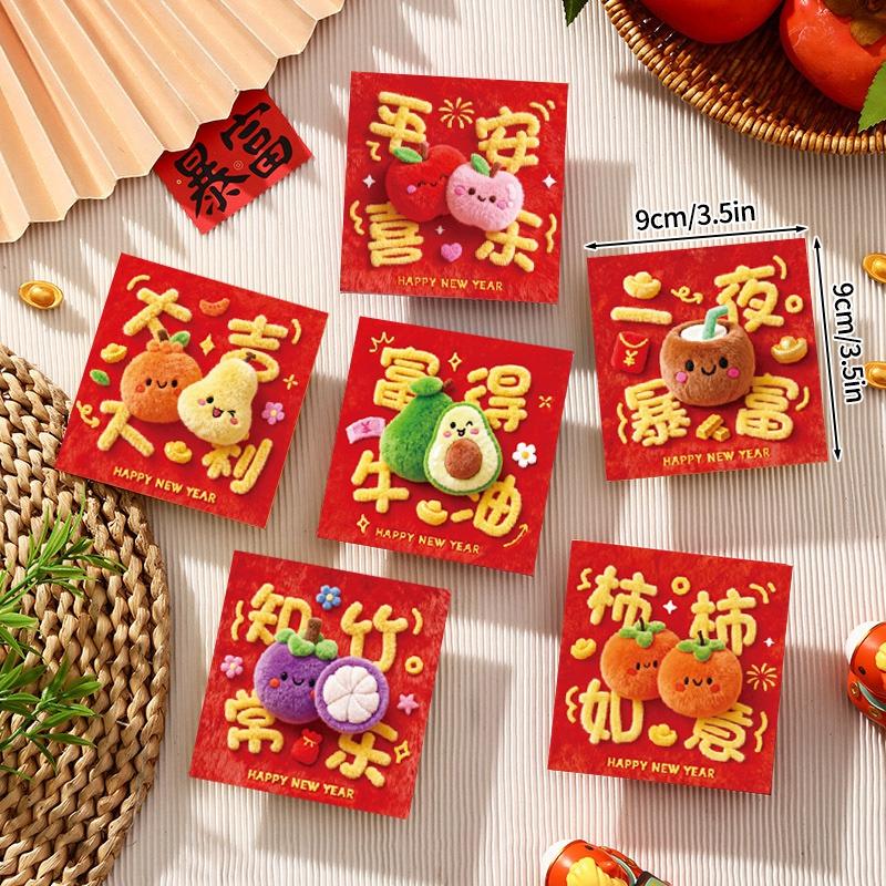 6PCS 3D Hongbag Red envelope Money Pouch Gift Bag