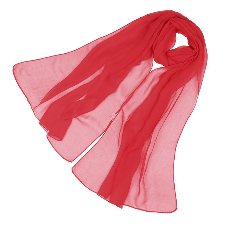 

Spring and summer solid color yarn vertical soft georgette long chiffon scarf female body performance silk scarf 155*50cm