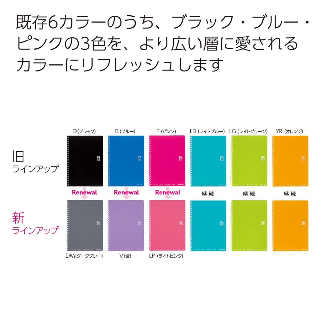 KOKUYO Notebook Soft Ring Dotted B Ruled A6 80 Sheets Yellow Green S-SV358BT-LG