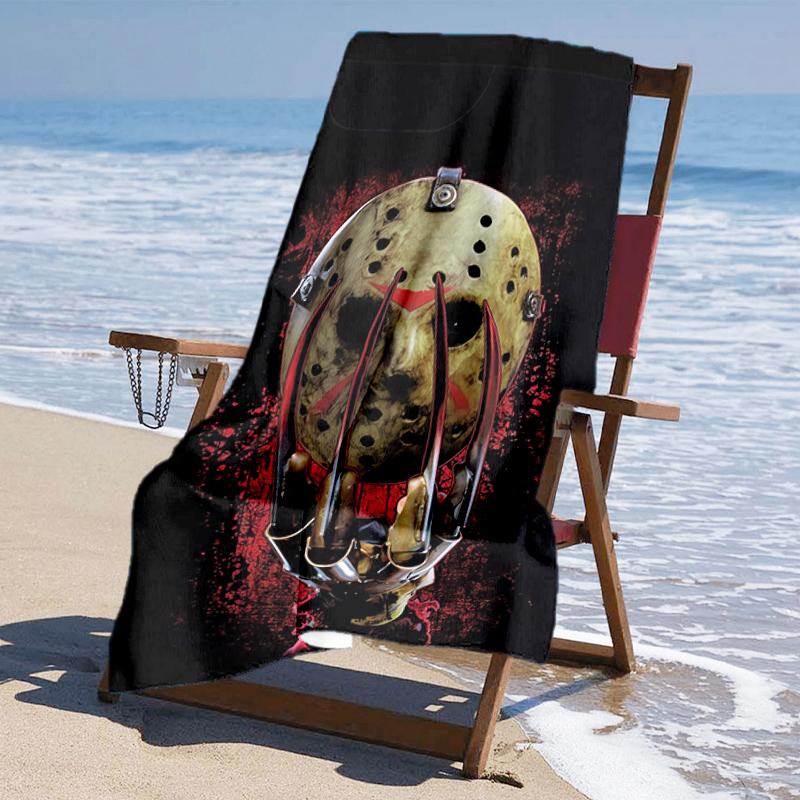 Ultra-Soft Beach Towel with Friday the 13th Theme,Ideal for Pool - Camping, Diving - Perfect Travel Essential, Vibrant Beach Towel.