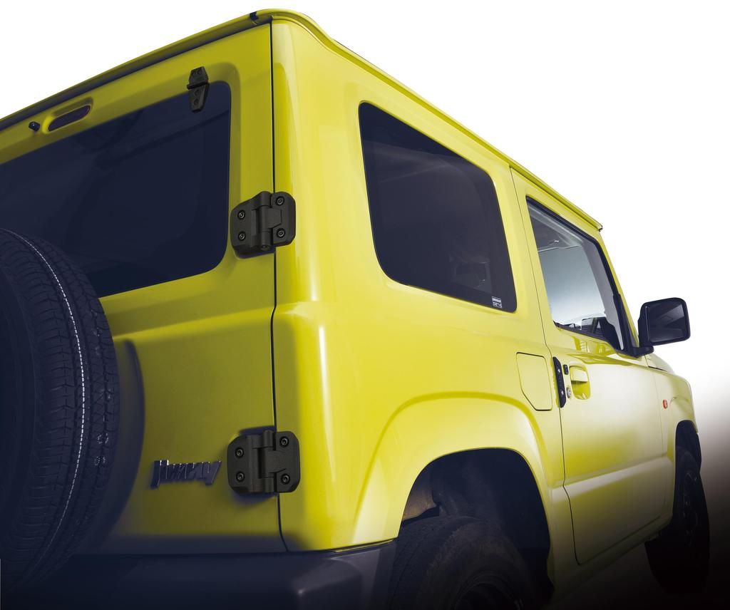 Carmate Parts Back Door Hinge Cover for Sierra Add a Rugged Designed Specifically for NZ873 Dress-Up Jimny/Jimny - Look! JB64/JB74, Black,