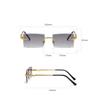 Rimless Rectangular Sunglasses Men Fashion Vintage Twisted Snake Leg Gradient Shades Women Luxury Brand Design Eyewear