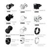 Zircon earrings, stainless steel stud earrings, cross dumbbells, silver and black mix, earring set stacked.