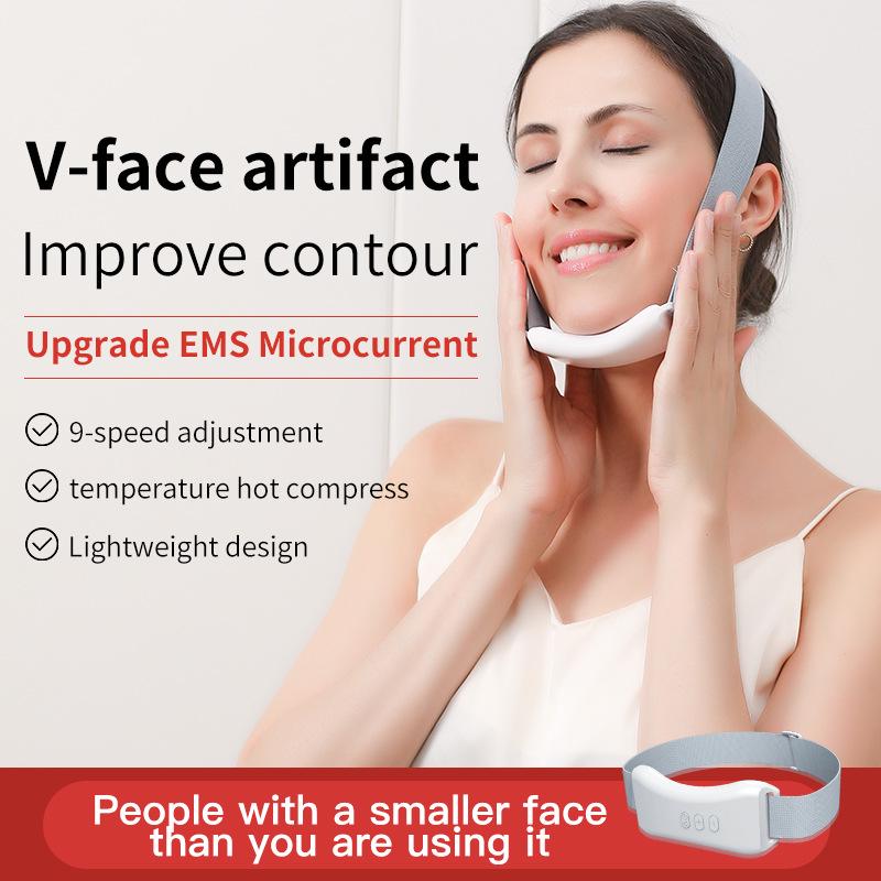 V-Face Slimming Microcurrent Chin Shaper & Lifting Massager with Vibration and Heat