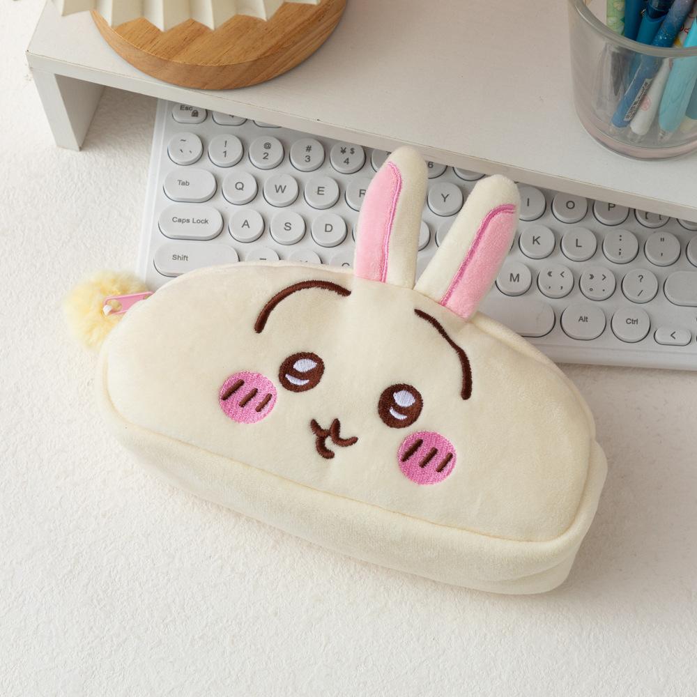 New Chikawas Pencil Case Hachiware Usagi Pencil Case Ins Japanese Cute Plush Stationery Bag Desktop Large Capacity Pencil Case