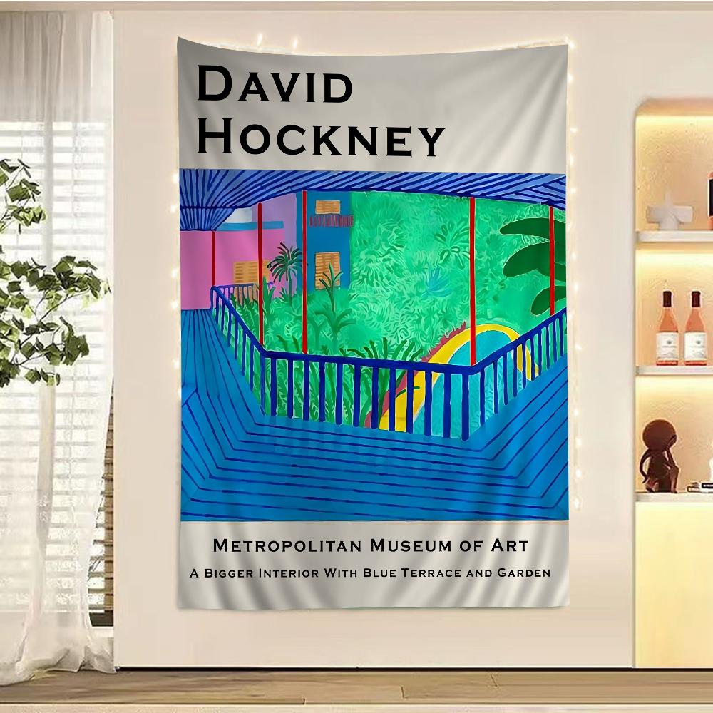 

David Hockney Pool Summer Colorful Tapestry Wall Hanging Bohemian Wall Tapestries Mandala Wall Hanging Sheets 74x94cm(29x37in)