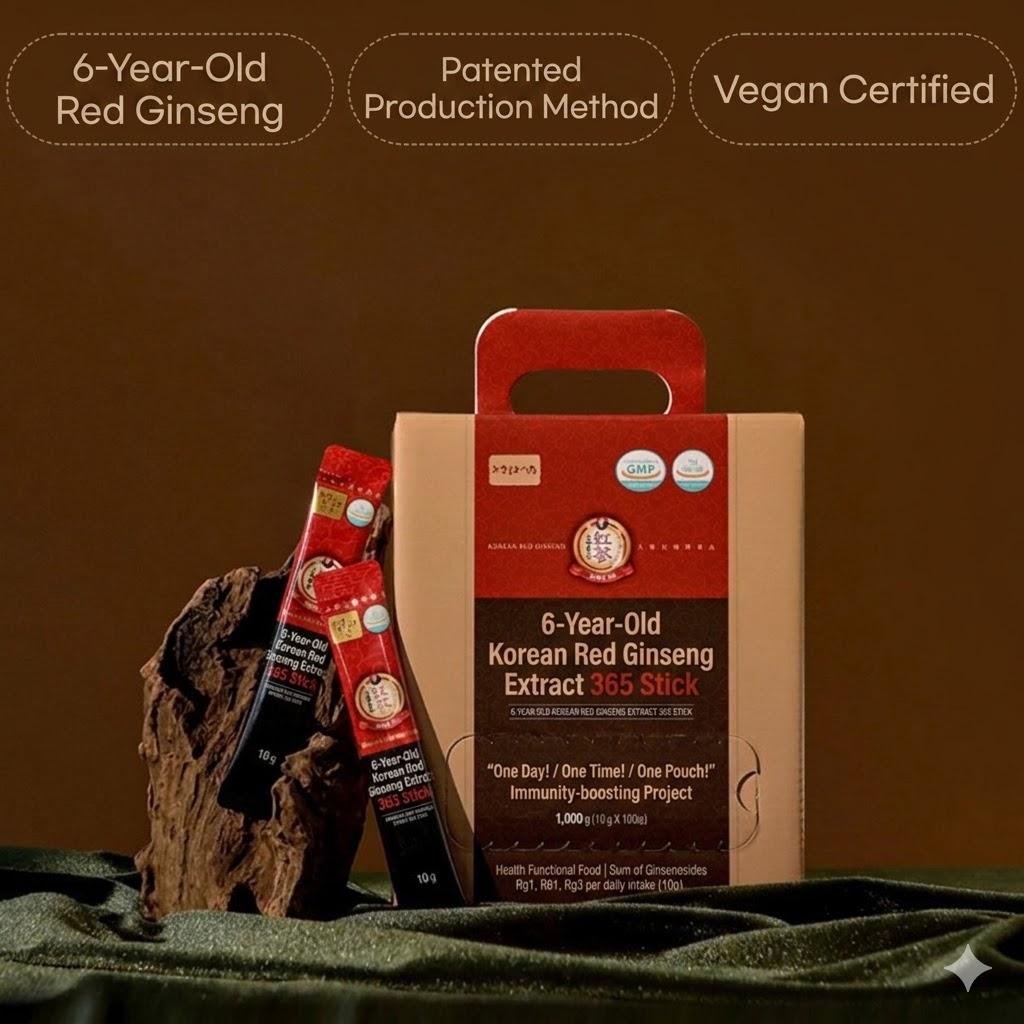 [Jungwon Sam] 6-Year-Old Korean Red Ginseng Extract 365 Stick (1kg/10g x 100sticks),Korean health food