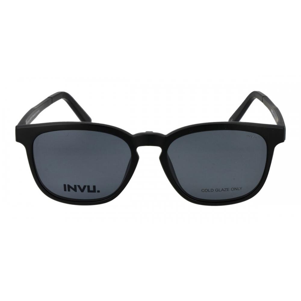 

Invu Men Eyeglasses With Clip On M8201 Black/51-16-145