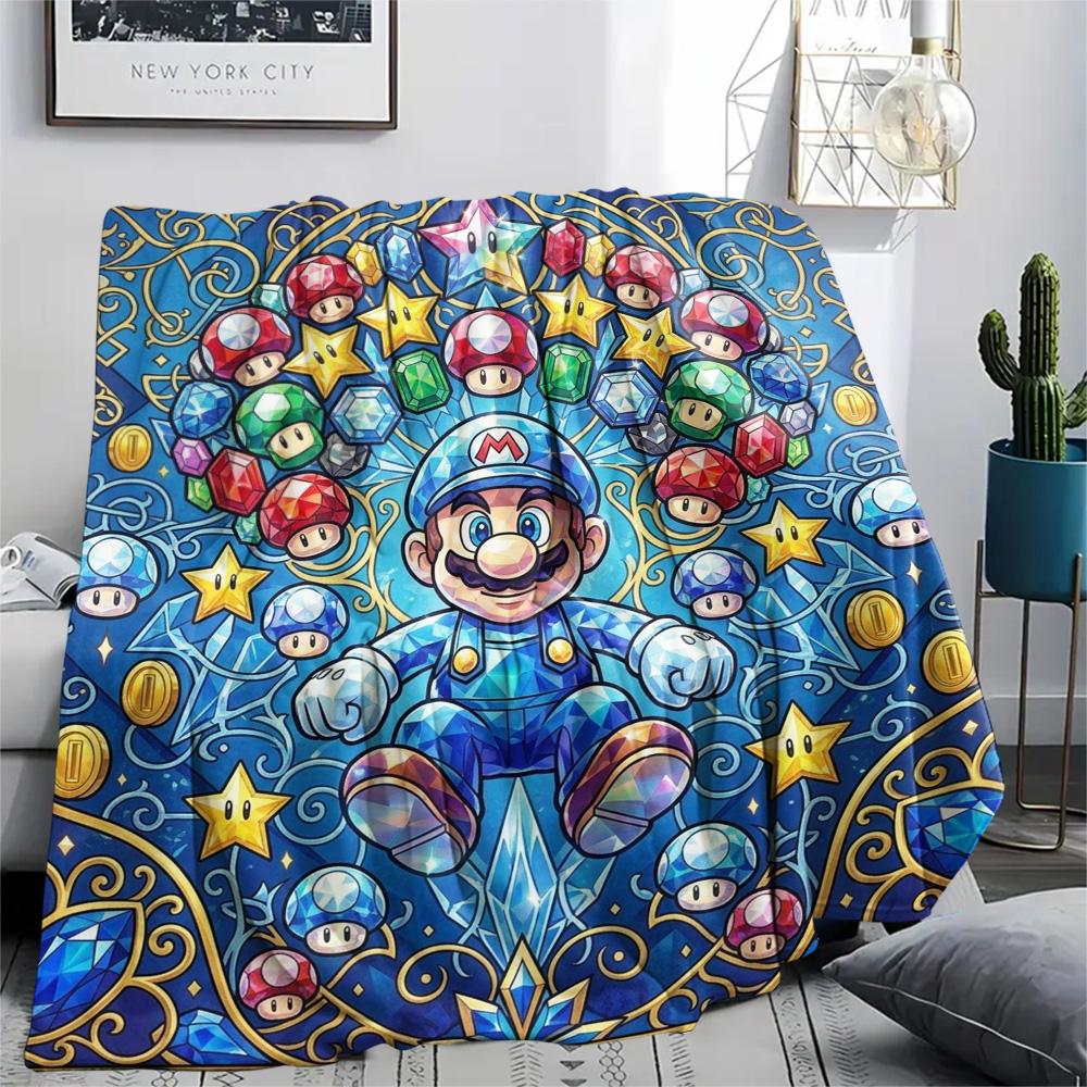 

Super Mario Print Flannel Blanket, Ultra Soft High Quality All Seasons Warm Throw, Home Decor Cozy Blanket, Perfect Christmas Gift 80cm x 120cm