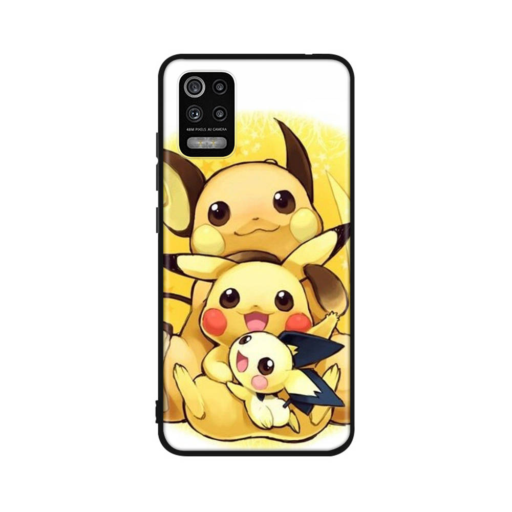 CT53 Cute Pikachu Case for OPPO Reno 8 6 5 4 Pro Find X3 A17 A31 A38 A40 A53 A54 A55 A74 A76 A78 A77 A80 A94 A95 A96 Lite Black Sofe Cover