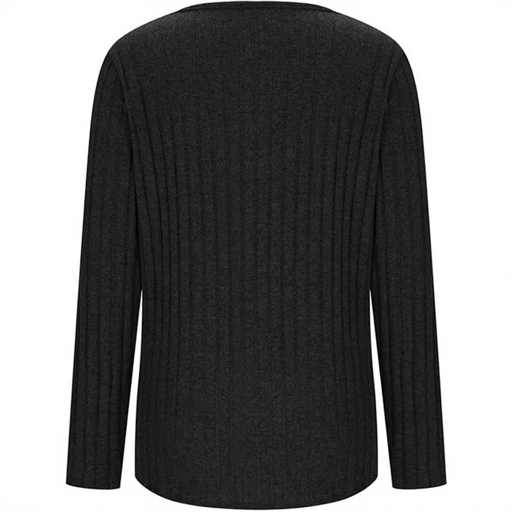 Women's Fashion Casual Zipper Ribbed Long Sleeve Top