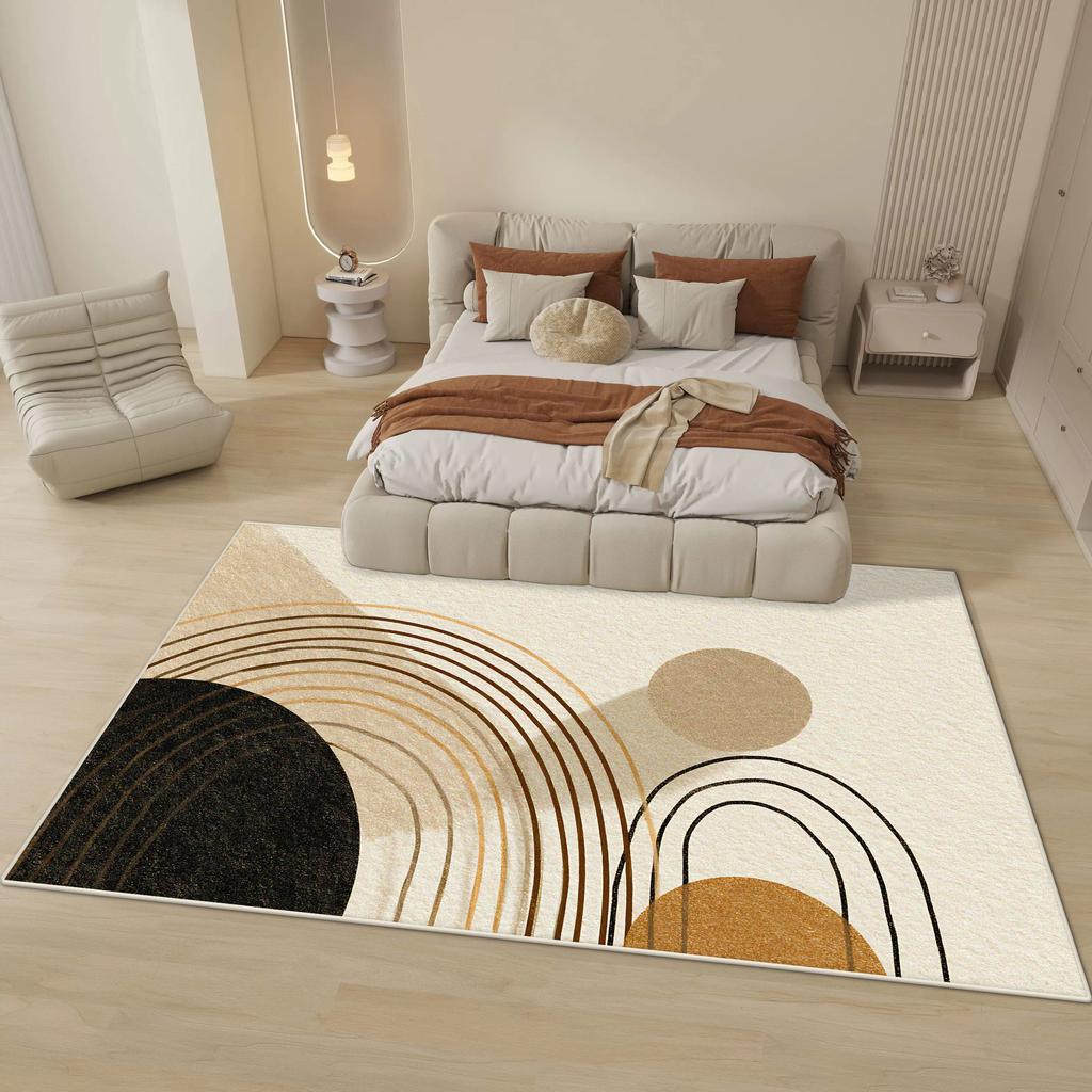 Moderní abstraktní koberec pro ložnici, k posteli, domácí dekorace, do obývacího pokoje, velké koberce, do obývacího pokoje, chlupatý, měkký, protiskluzová podložka pod nohy