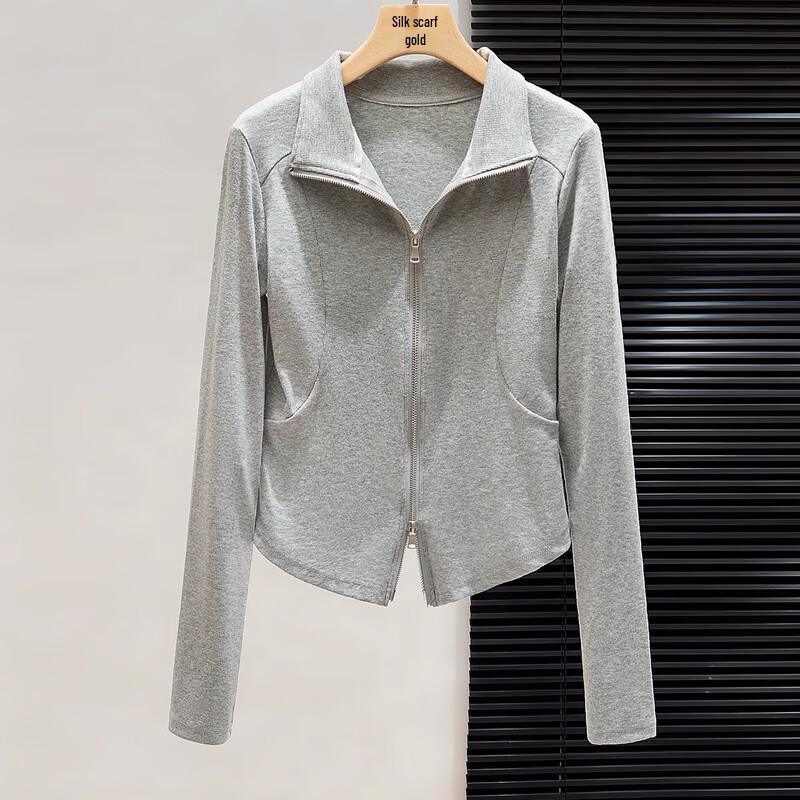 Women s Slim Fit Lapel Long Sleeve Base Shirt L