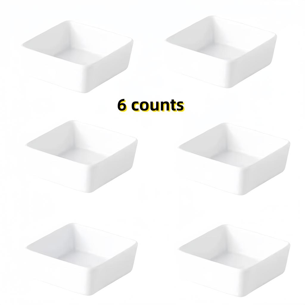 Ceramic white square dish platter, plate, snack side dish plate, hotel-level restaurant, molecular cuisine, sauce, flavor plate