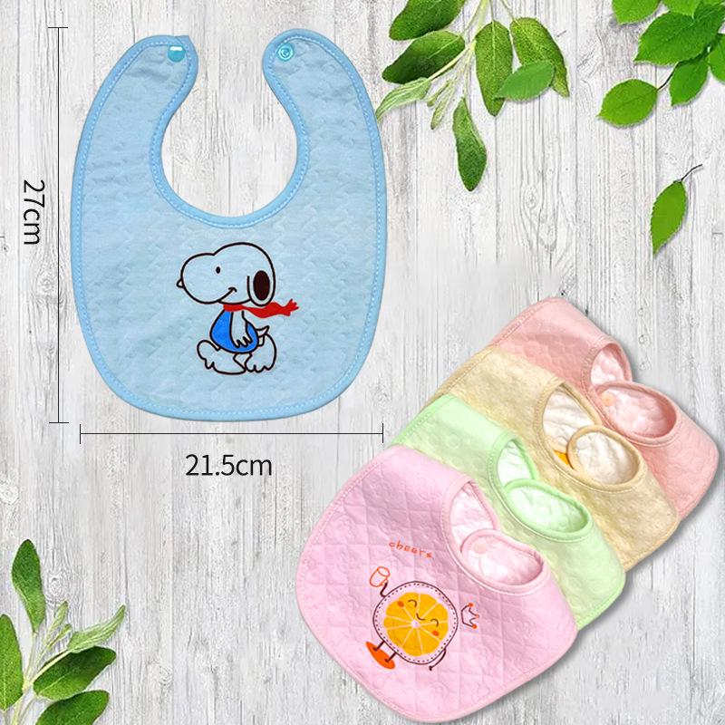 6-Layer Cotton Baby Bib - 360° Absorbent Gauze, Korean Style