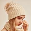 100% Cashmere Custom Women Winter Hat Luxury Cute Knit Beanie Caps With Custom logo
