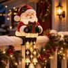 Joyful Holiday Atmosphere Lamps Lighted Christmas Railing Figurine, Cute Santa/Elk/Penguin/Gingerbread Cascading Lights Rail Light for Porch