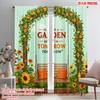 2pcs 2D Flat Printing Window Curtains Plant Garden Believe Tomorrow_a Fabric Without Electricity Birthday Party Perfect for
